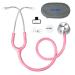 SCIAN Dual Head Stethoscope for Nurses Kids Adults Classic Stainless Steel Stethoscope Kit Medical Supplies with Free Accessories and Carrying Case Pearlescent Pink Tube