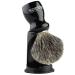 Shaving brush badger hair with black holder Anbbas high-quality wooden handle shaving foam brush perfect for men's shaving (black)