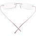 Super Light Rimless Titanium Reading Glasses +2.50 for Men & Women - Stylish Pink Reading Aid - Buy Online on GoSupps.com