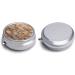 Round Pill Box Wall Texture Print | 3 Compartment Decorative Metal Pill Organizer | Portable Pocket Pill Case for Medicine - Buy Online on GoSupps.com
