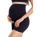 Gratlin Women's Seamless Pregnancy Shapewear High Waist Shorts Mid-Thigh Underwear M Black