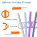 INTATIKOO Baby Hollow Teether Tubes | Soft & Durable Teething Straws | BPA Free & Easy to Clean | for Babies 0-18 Months | Deep Blue, Khaki, Beige, Green - Buy Online on GoSupps.com