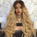 Shop Long Curly Gradient Color Wig for European & American Women - Pure White & Linen Yellow - Premium Quality Chemical Fiber - Buy Online on GoSupps.com