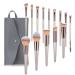 14 Champagne Gold Makeup Brush Sets Eyebrow Brushes Loose Powder Brushes Beauty Tools As shown Gray