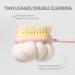Yiesoum Body Shower Brush with Bristles and Loofah Back Scrubber - Skin Exfoliating Bath Tool for Men and Women - Long Handle for Wet or Dry Use - Pink & Green - Buy Online on GoSupps.com