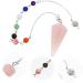 Anneome Hexagonal Cone Pendant Beads Necklace Charm Necklace Prism Crystal Taper Pendant Turquoise Window Pink 26x1.9cm - Buy Online on GoSupps.com