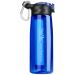 SimPure Filtered Water Bottle BPA Free Water Bottle with Filter Replaceable 4-Stage Filter Straw Portable Water Filter Bottle for Camping Hiking Backpacking Travel and Tap Water Blue