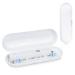 Uraqt electrical toothbrushes etui travel etui for electric toothbrush series travel toothbrush plastic replacement case travel essentials travel case for 1 handpiece and 2 plug-in brushes (white) white-frosted