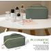 Aucuu Large Capacity Travel Cosmetic Bag - Mint Green Checkered PU Leather Makeup Organizer - Buy Online on GoSupps.com