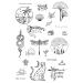 Temporary Tattoo Set By Tatsy  The Hippie Set  For Women and Men  Original  Unique Design  Cover Up  Modern  Simple  Hipster  Hippie  Festival  Party  Minimalistic  Waterproof  Snake  Dragonfly