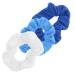 Topkids Soft Jersey Hair Scrunchies for Women Girls & Children - Pack of 3 in Royal Blue & Turquoise | International Shipping Available - Buy Online on GoSupps.com