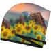Hair Towel Wrap for Quick Drying - Button Closure Towel Turban in Horse Sunflowers | Shop Internationally - Buy Online on GoSupps.com
