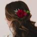 Fangsen Deep Red Wedding Rose Flower Hair Comb - Bridal Headpiece for Brides & Bridesmaids - Buy Online on GoSupps.com