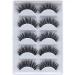 5 Pairs 3D False Eyelashes Faux Mink Fake Eyelashes Handmade Thick Nature Fluffy Long Lashes Reusable for Makeup