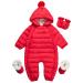 famuka Baby Winter Warm Down Snowsuits Hooded Puffer Outwear Red 9-12 Months