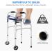 Health Line 3-in-1 Stand-Assist Folding Walker with Wheels - Supports 350lbs - Mobility Aid with Glide Ski - Toilet Safety Rail - Compact & Portable - Silver - Buy Online on GoSupps.com