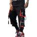 Men's Joggers Punk Cargo Baggy Techwear Hip Hop Harem Streetwear Tactical Track Pants Black Medium