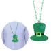 Abaodam Necklaces A Necklace Shamrock Jewelry Bead Pendant Green Beads Necklace Cap Necklace Bead Ireland