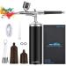 Autolock Upgraded Airbrush Kit with Air Compressor Portable Cordless Auto Airbrush Gun Kit Rechargeable Handheld Airbrush Set for Makeup Cake Decor Model Coloring Nail Art Tattoo