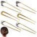 6 Pieces Metal U Shaped Hair Pins French Hairpin Vintage Forks Sticks Bobby Pin Kit for Updo Bun Women Girls Hairstyle Hair Accessories (Gold)