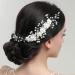 JUSTUSNX Bride Wedding Hair Pieces Pearl Hair Vines Silver Crystal Headpiece Flower Headband for Women and Girls Hair Styling Accessories - Buy Online on GoSupps.com