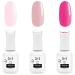 Looky 3-in-1 Gel Nail Polish 3 Pack Pretty in Pink trio #104 Marilyne #023 Kate #055 Eva Combined Base Color Top Coat Salon Quality Manicure at Home DIY Easy Application Nail Lacquer Enamel Quick UV LED Curing Long Lasting Color 3 x 15ml 45 ml (Pack of 1)