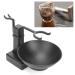Premium Stainless Steel Shaving Brush Holder & Black Soap Dish Set for Men - Perfect Gift for Grooming - Buy Online on GoSupps.com