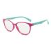 Kids blue light blocking eyewear UV400 protection anti blue ray computer game glasses for children age 3-10 Pink Frame + Green Temple