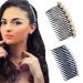Fancy Hair Combs for Women Decorative 2 Pieces Pearl Black Hair Side Combs, Daily French Twist Hair Tool Birthday Hair Comb Clips Gift for Girls Wedding Accessories 2Pcs