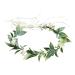 DDazzling Green Leaf Floral Crown Eucalyptus Flower Women Girls Headband Flower Headpiece Bridal Halo Photo Prop (Green)