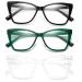 Viseng Fashionable Elegant Oversized Cat Eye Computer Reading Glasses for Women - Stylish and Durable Eyewear +0.0 3 Pack B 0.0 Diopters