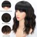Colorfulpanda Short Black & Brown Wigs for Women - 14 Inch Synthetic Hair Ponytail for Party & Cosplay - Buy Online on GoSupps.com