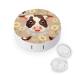 Cute Cows Daisy Flowers Contact Lens Case with Mirror Portable Cute Eye Contact Lens Box Travel Kit style