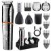 Hair Trimmers,Beard Trimmer,6 in 1 Kit Electric Cordless Nose Trimmer Mens Grooming Trimmer for Beard Head Face and Body Waterproof IPX7 USB Rechargeable LED Power Display by Pritech…