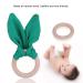 Delightful Bunny Ears Infant Wood Bite Ring - Safe Natural Tooth Training & Sensory Toy for Babies (Green) | Perfect Gift - Buy Online on GoSupps.com