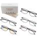 Amcedar 5-Pack Reading Glasses Men Metal Frame Rectangle Style Stainless Steel Material Spring Hinges Includes Computer Readers +1.50 +1.50 Magnification (Pack of 5) 5 Pairs Mix - Buy Online on GoSupps.com