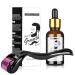 Beard Growth Serum Kit Beard Derma Roller Kit for Men Patchy Facial Hair Growing Kit Beard Growth Serum Oil + 540 0.5mm Titanium Microneedle Roller