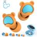 Kids Ear Plugs 2 Pairs(6-12 yrs) Earplugs for Children or Adult with Small Ear Canals Reusable Silicone Noise Canceling Ear Plugs for Concerts/Flying/Study/Noise Sensitivity/Anxiety(Orange+Blue)