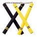 Jaswass Steel Chain Safe Foam Rubber Training Nunchakus for Kids & Beginners, Martial Arts, Bruce Lee, Ninja 2 Pcs Black+Yellow