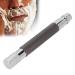 Shaver handle in the old style anti-slip design replacement handle for razors reusable practical small portable razor with metal handle for home travel (black)
