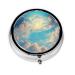 Cloudy Skyround Pill Box 3 Compartment Round Pill Box Organizer Portable Travel Pill Box for Traveling.