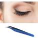 Blue Stainless Steel Curved Eyelash Tweezers for False Eyelash Extensions - Precision Beauty Tool | International Shipping - Buy Online on GoSupps.com