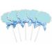 bephible Writable Cupcake Topper 50pcs/set with Ribbon Bowknot Paper Dessert Doughnut Fruit Pie Cheese Birthday Cake Decoration Label Marker Stick Pick Blue - Buy Online on GoSupps.com