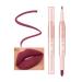 DAGEDA 2 in 1 Lip Liner and Lipstick Matte Creamy Lip Liner Pen and Lipstick Double-ended Design Nude Velvet Lip Pencil for Women Waterproof Long-lasting Non-stick Cup Lipstick Makeup Gift (L) Color L