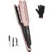 Hair Straightener Professional Ceramic Hair Straightener with 4 * 9 mm Heating Plates for Longer Thicker Hair Lasting Results Digital Temperature Control (Rose Gold)