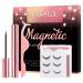 VESHELY Magnetic Eyelashes with Eyeliner Kit 3 Pairs Natural Look False Lashes Kit and Waterproof Magnetic Liner 3D Short and Long Eyelashes Set - No Glue Needed