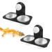 Jetisva 2pcs Reptile Water and Food Bowl Crested Gecko Feeding Ledge Plastic Suction Cup Reptile Water Dish Reptile Feeder for Lizard Chameleon Turtle Tortoise Snake Scorpion Centipede Fits Tank