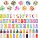 Hicarer 70 Pieces Colorful Candy Pendant Charm for Jewelry Making Cute Gummy Candy Bear Lollipops Pendant Charms Polymer Clay Resin Charms for DIY Keychain Necklace Bracelet Earring Craft