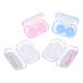 Solustrie mirror film 4 boxes cartoon pupils box contact lenses- carrier pocket contact lens-storage box contact case.Contact case holder lens sweak suitcase pp care travel sorted color 6.5x4.5x2.5cm