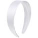 Wecoe White Headband 1.6 Inch Wide Silk Satin Headband Women Non Slip Fashion Plain Head Band Solid Hair Band DIY Holiday Hair Accessories for Women Girls Diademas Para Mujer Gifts